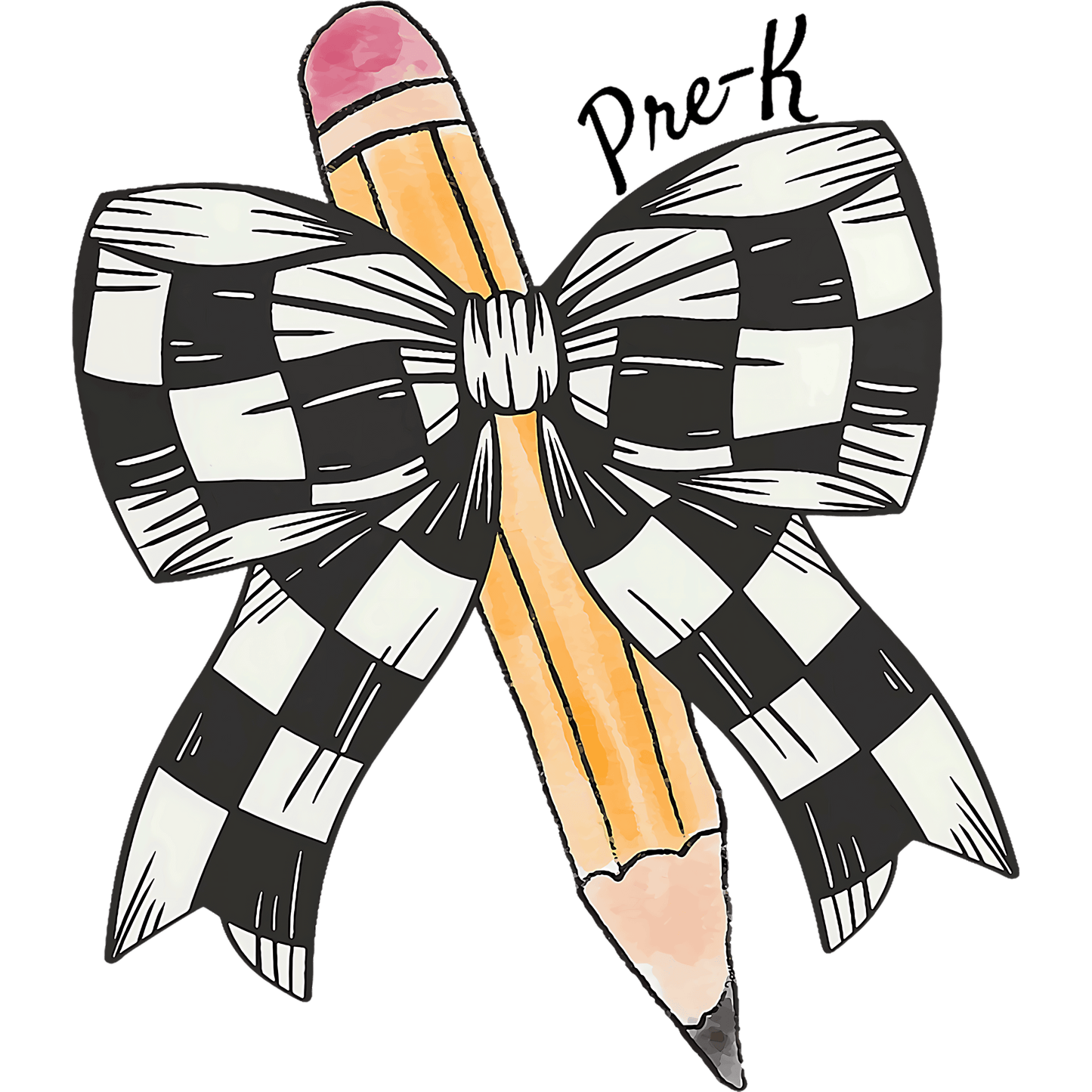 PRE-K PENCIL WITH CHECKERED BOW