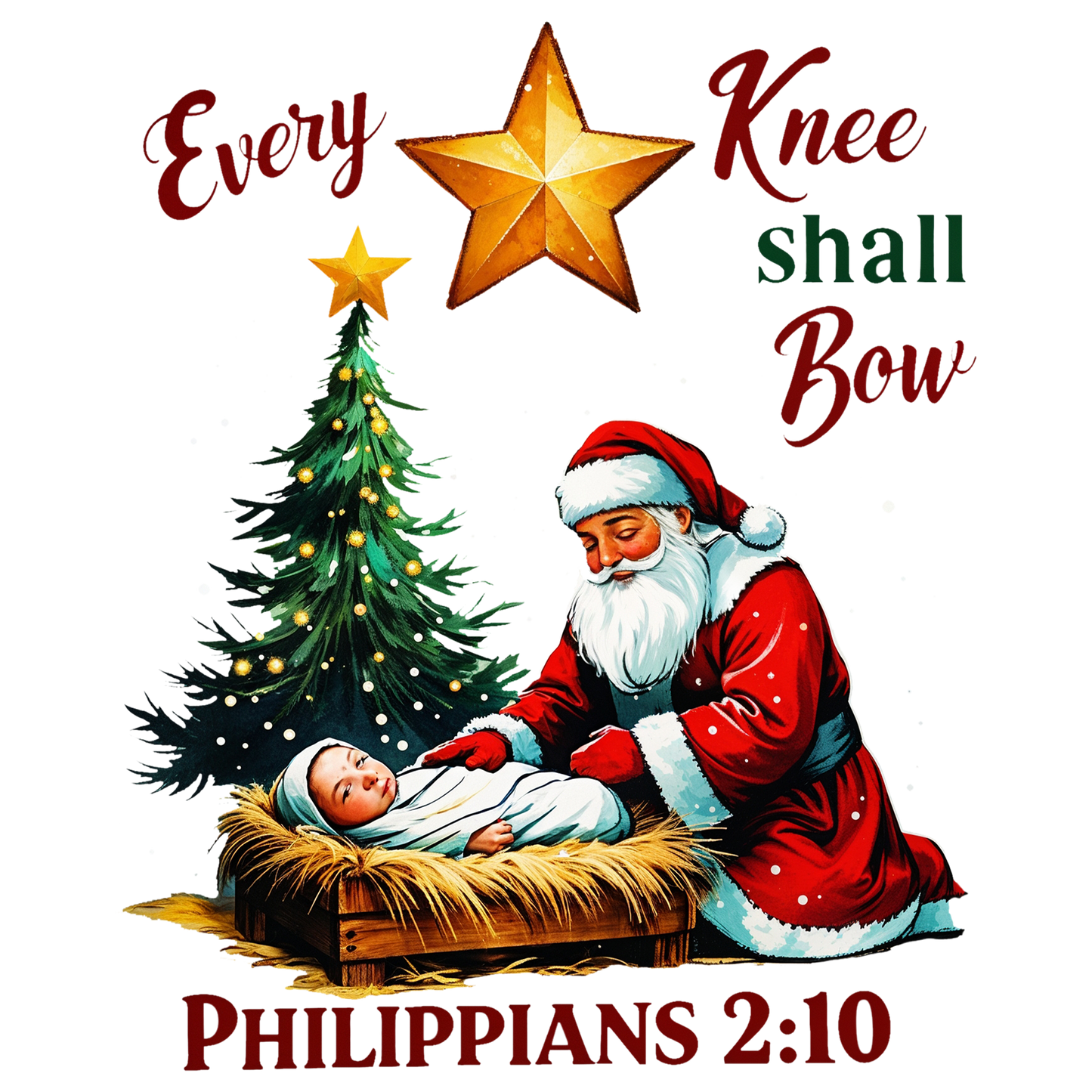 SANTA WITH MANGER