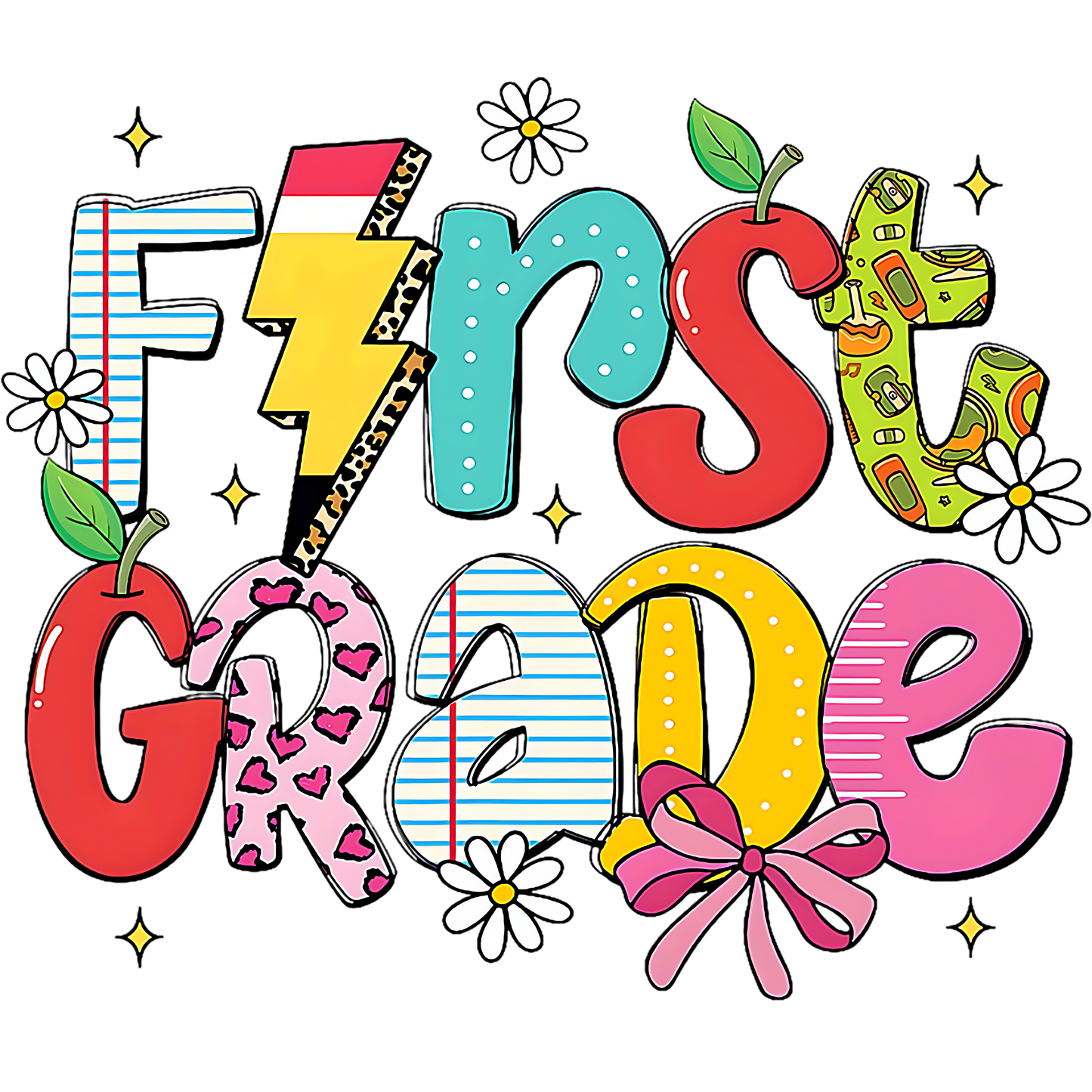 FIRST GRADE PATTERNED LETTERS