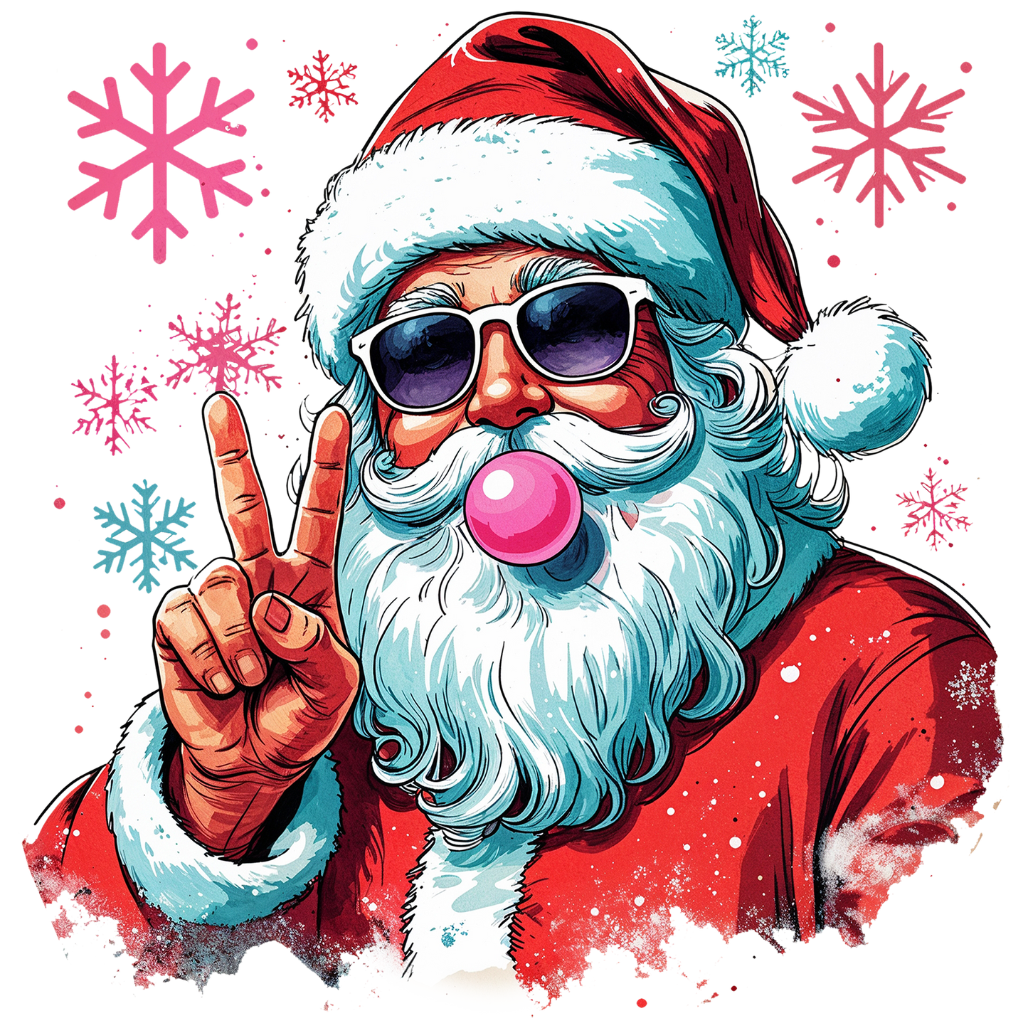 SANTA WITH BUBBLE GUM