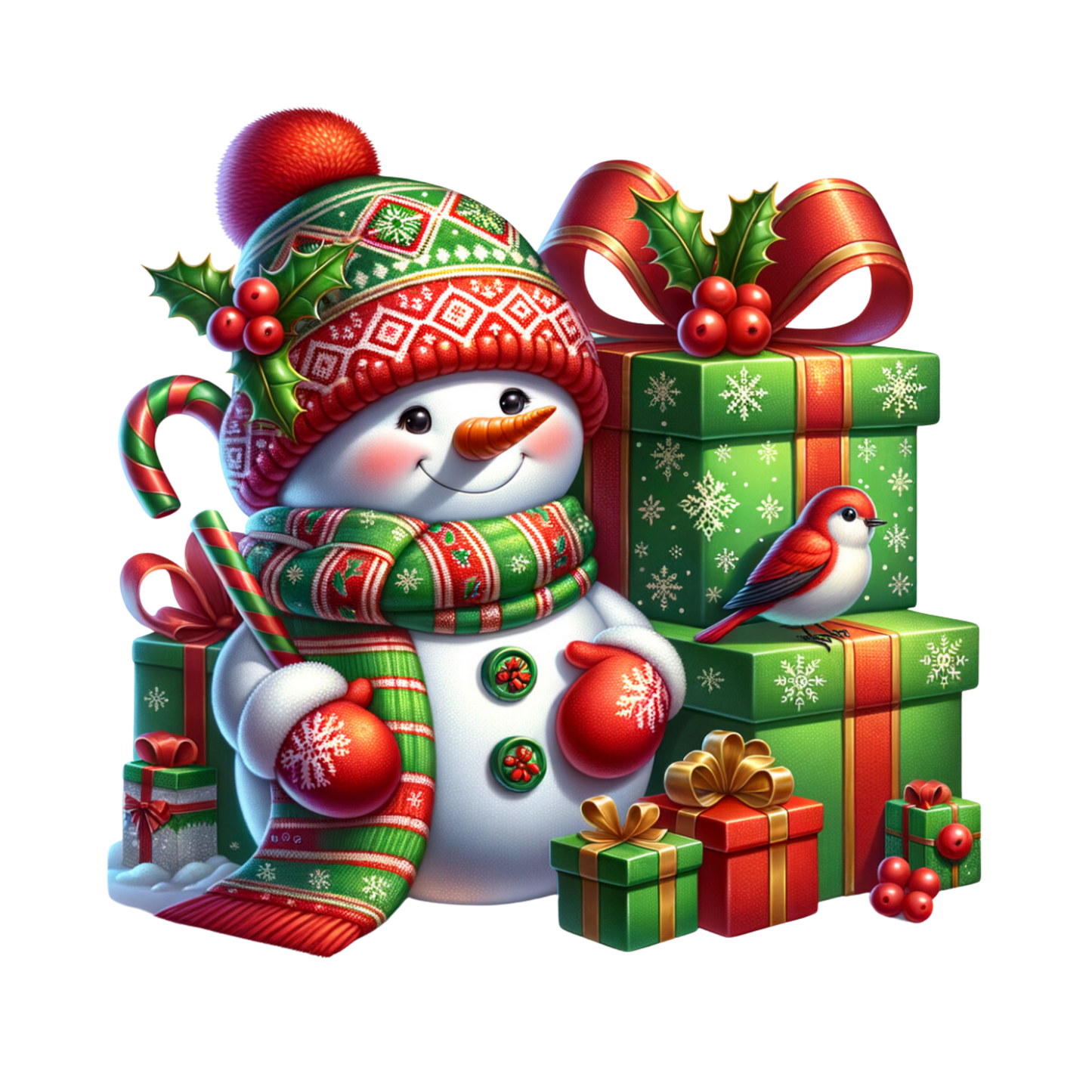 SNOWMAN AND PRESENTS
