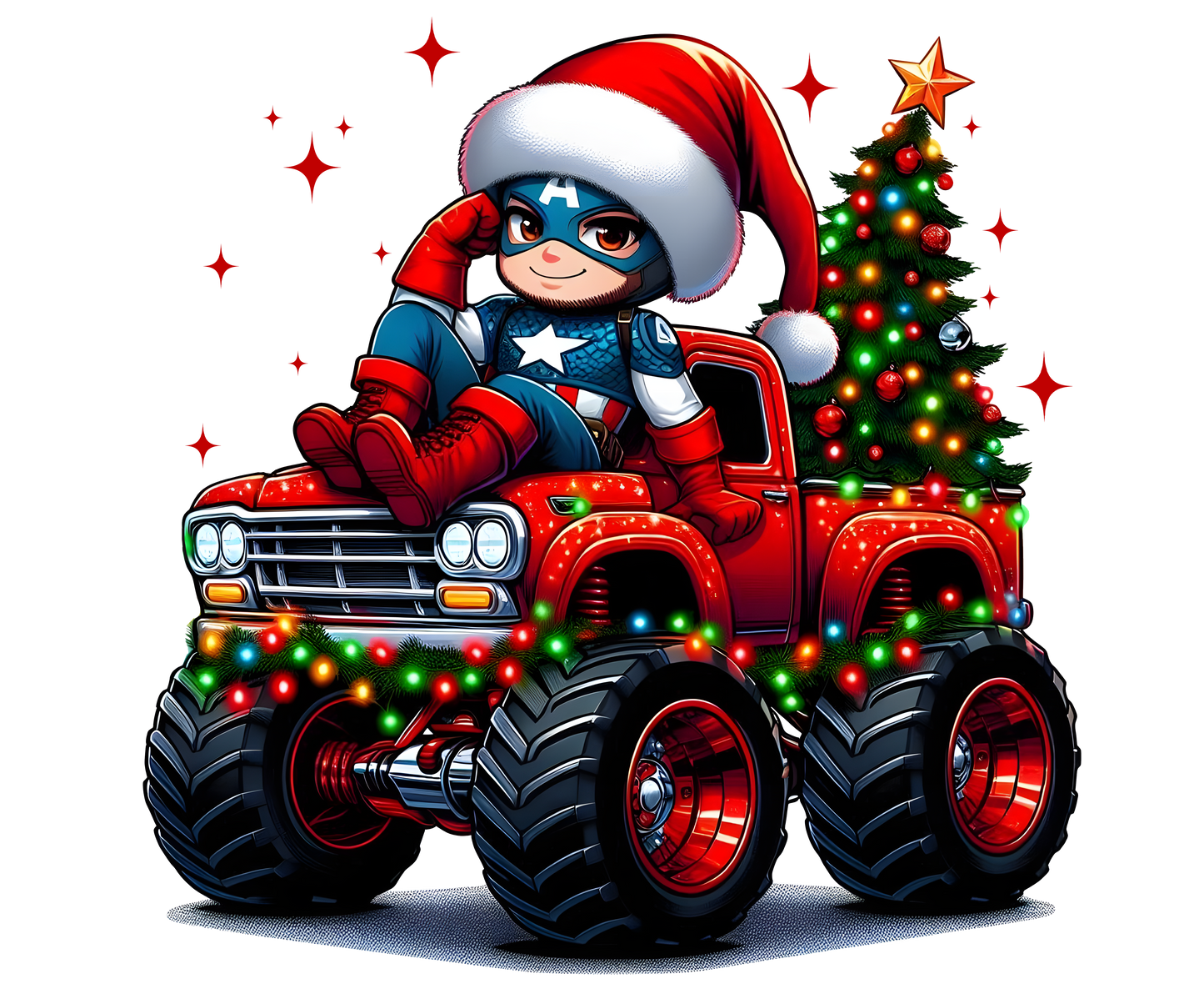 CHRISTMAS CAPTAIN AMERICA MONSTER TRUCK