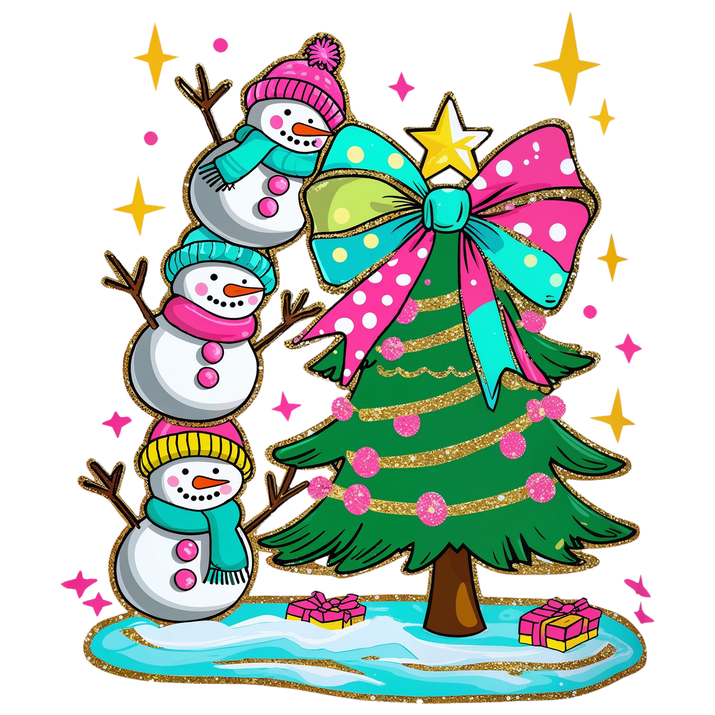 3 SNOWMEN AND A TREE