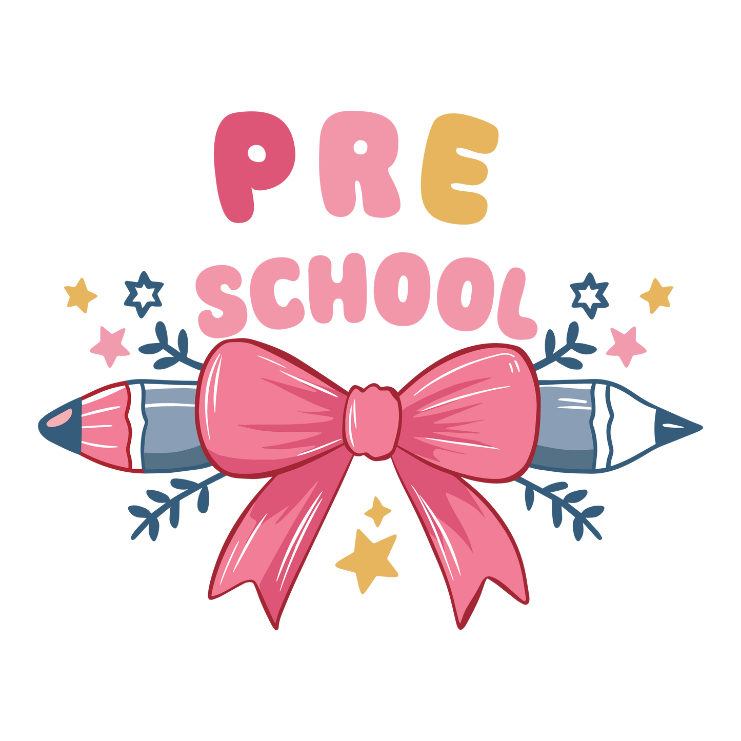 PRE SCHOOL BOW AND STARS