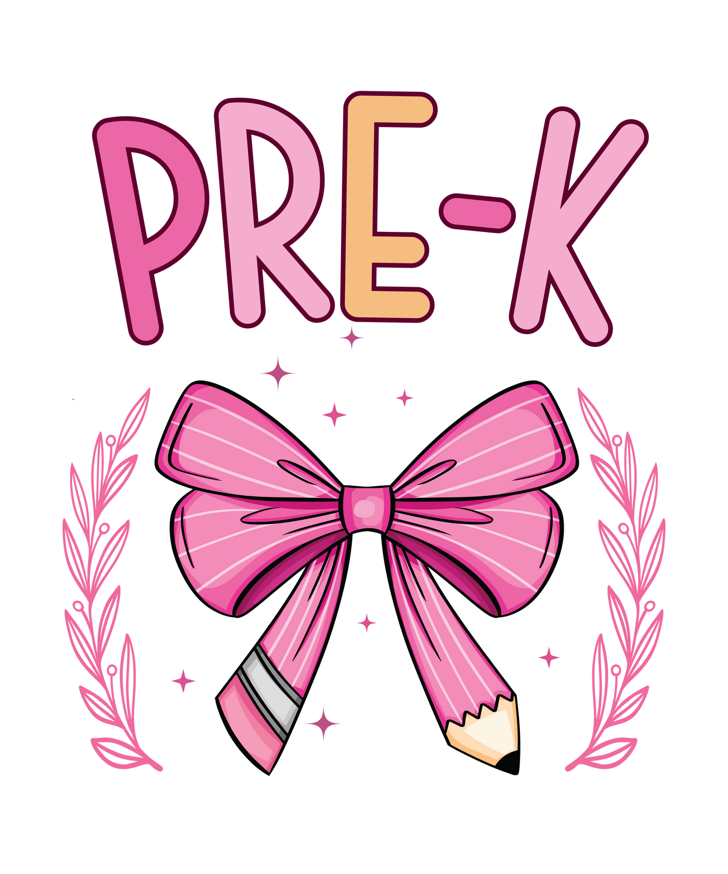 PRE-K PINK PENCIL BOW