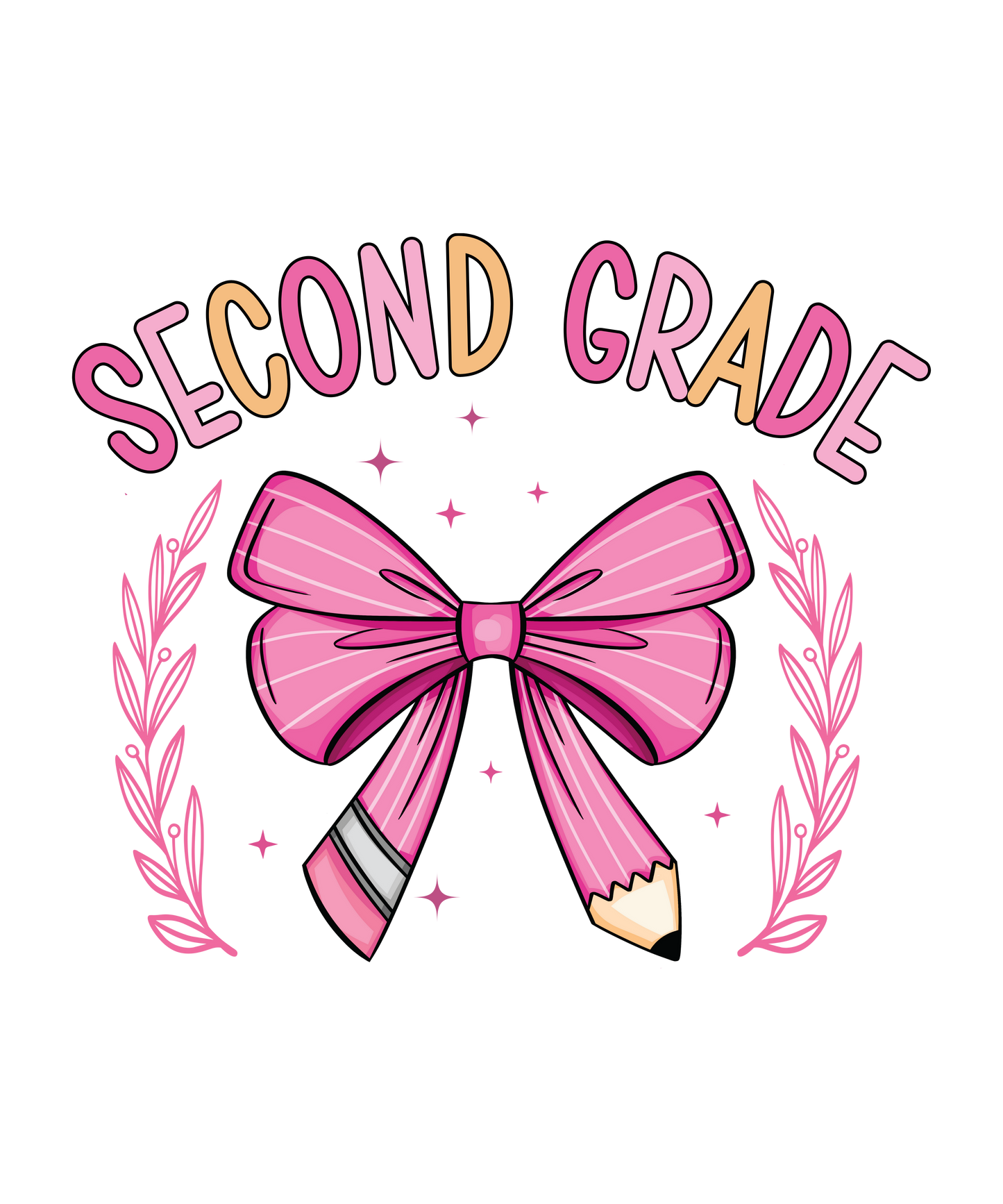SECOND GRADE PINK PENCIL BOW
