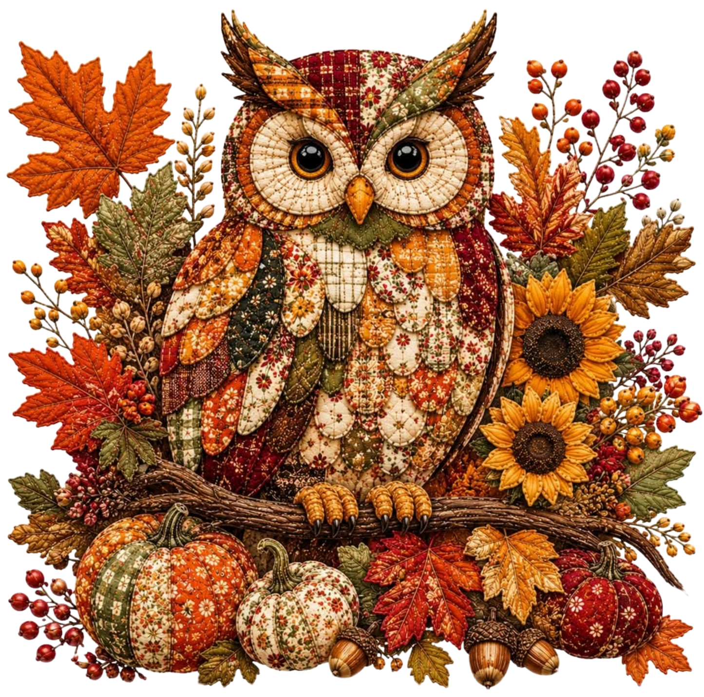 PATCHWORK AUTUMN OWL