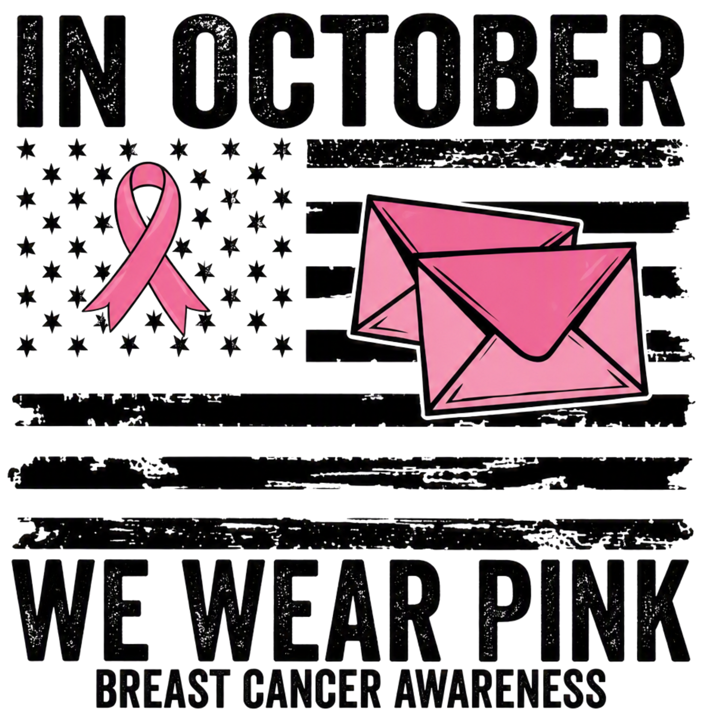 BLACK AND WHITE PINK FLAG