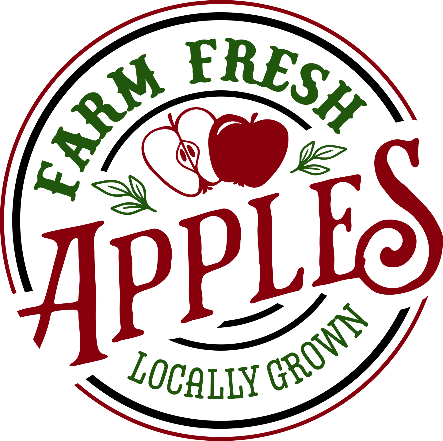COLORED FARM FRESH APPLES