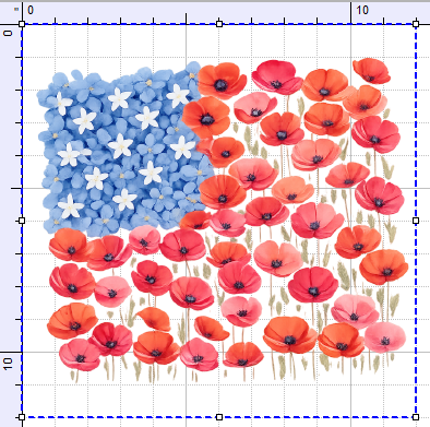RED WHITE AND BLUE FLOWER FLAG