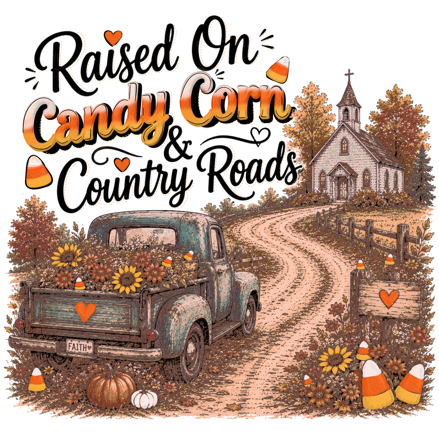 RAISED ON CANDY CORN & COUNTRY ROADS