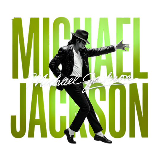MICHAEL JACKSON LIGHT GREEN LETTERS