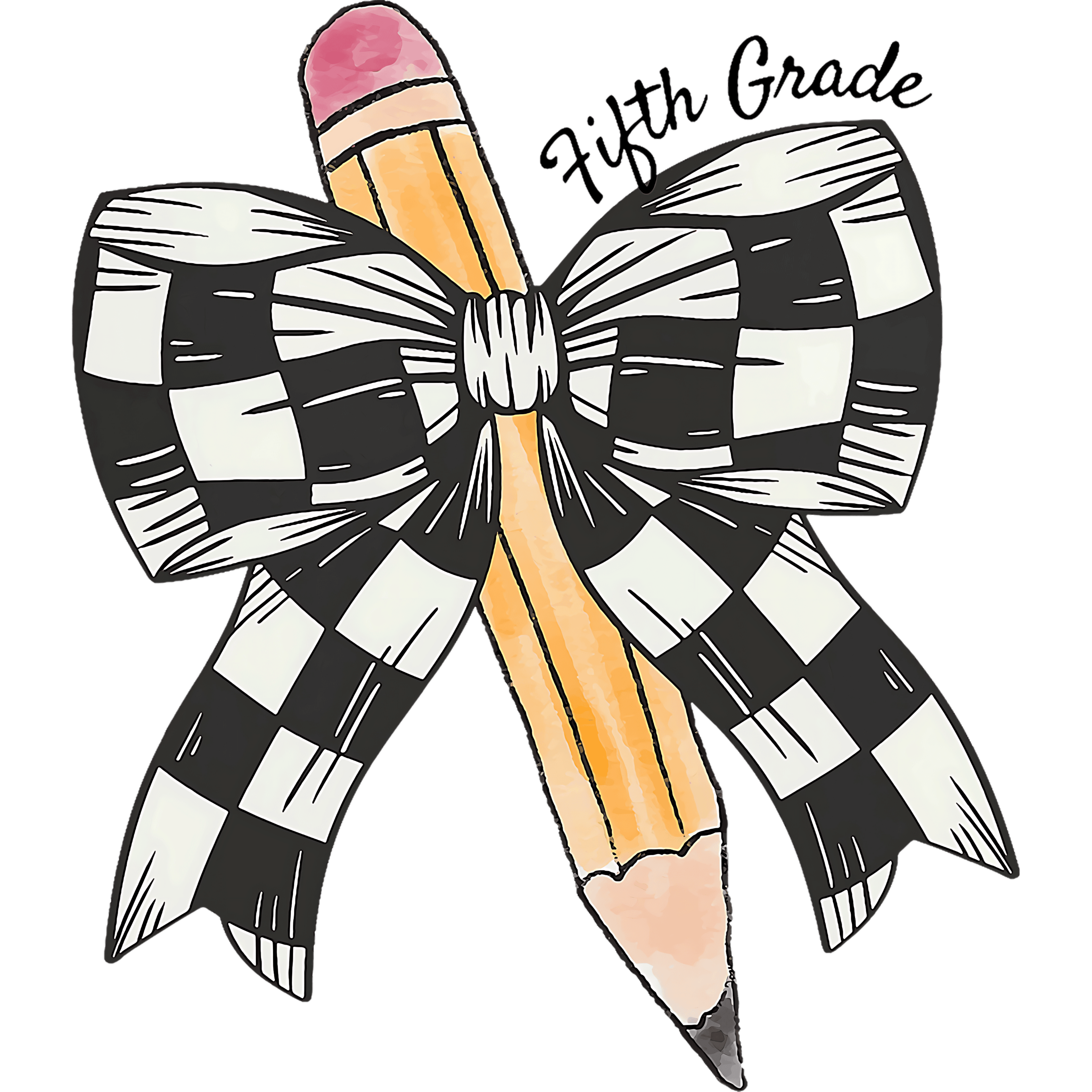 FIFTH GRADE CHECKERED BOW