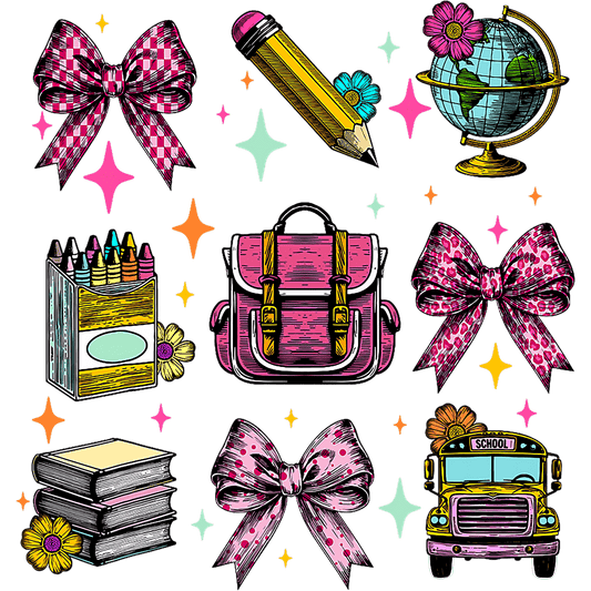 DARK PINK BACKPACK AND BOWS