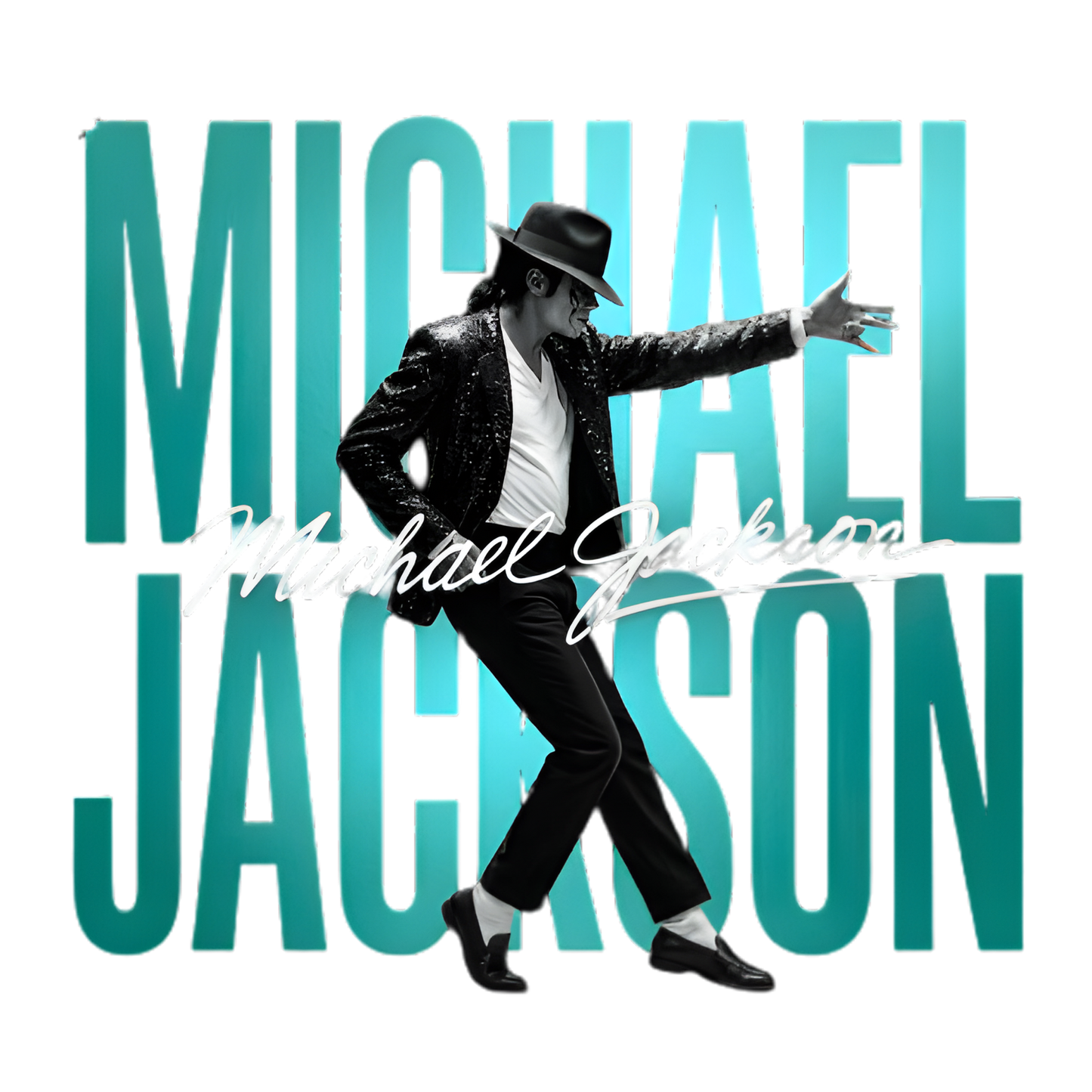 MICHAEL JACKSON TEAL LETTERS