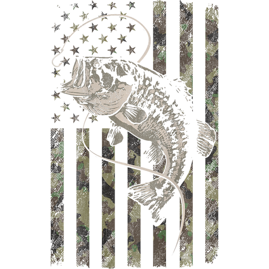 CAMO FISH ON A FLAG