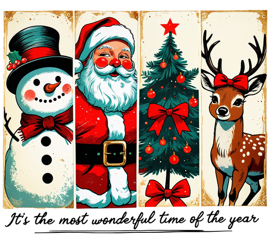 4 PANEL RETRO CHRISTMAS