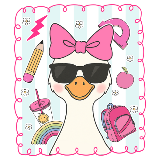 BACK TO SCHOOL GIRL GOOSE WITH GLASSES