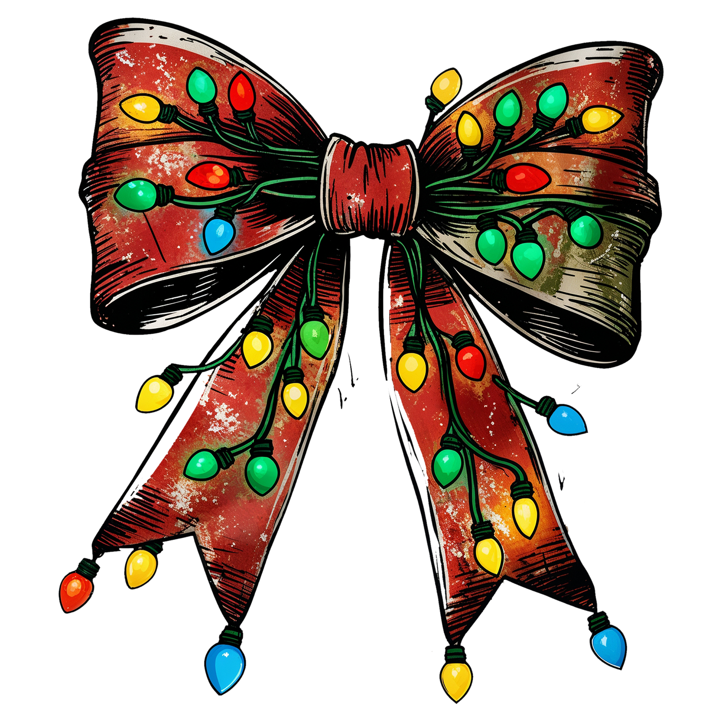 BOW WITH CHRISTMAS LIGHTS