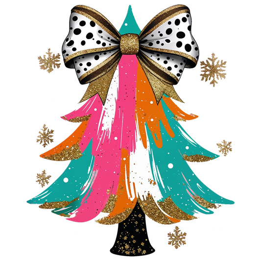 PASTEL TREE POLKA DOT BOW