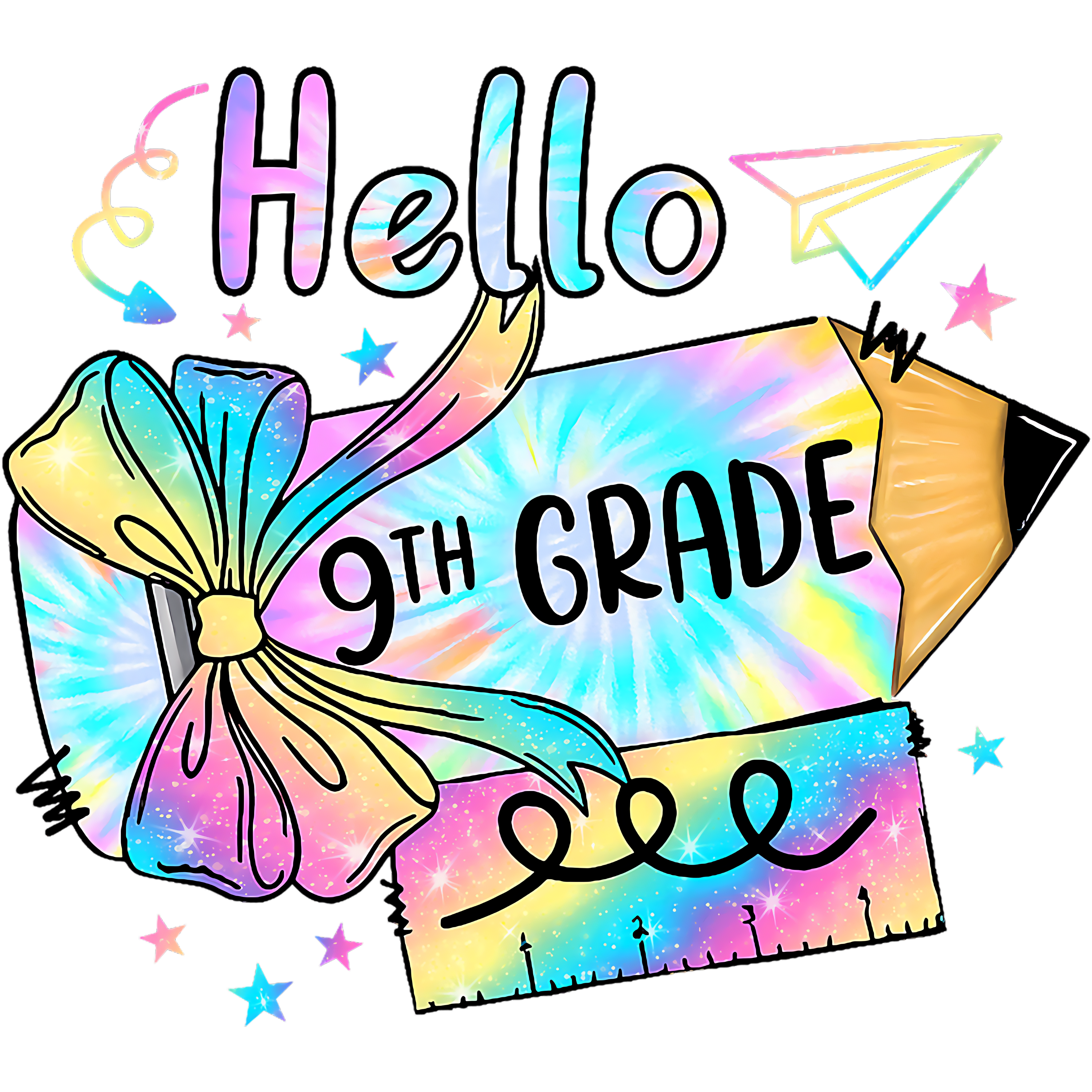 HELLO 9TH GRADE TIE DYE