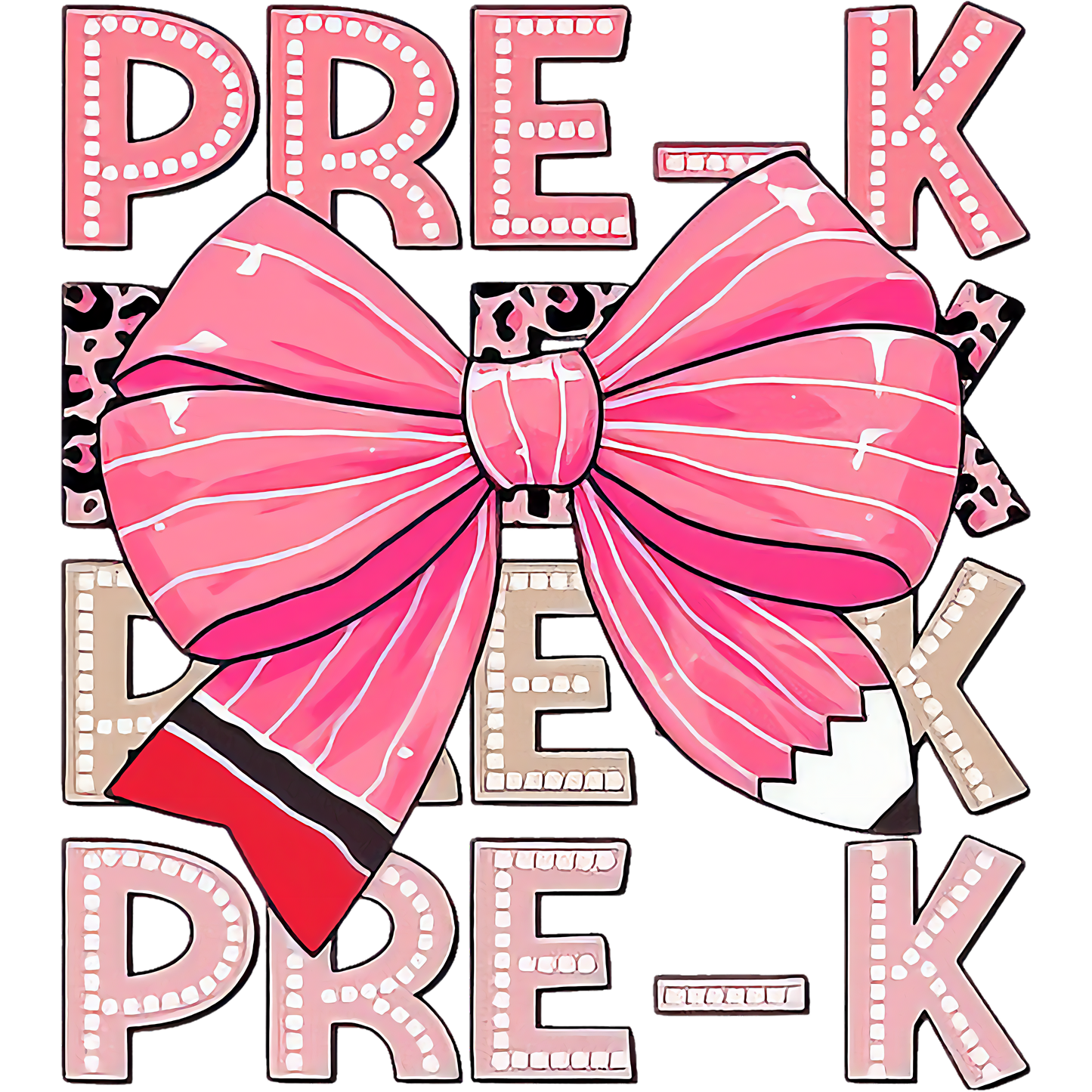 PRE-K PINK PENCIL BOW