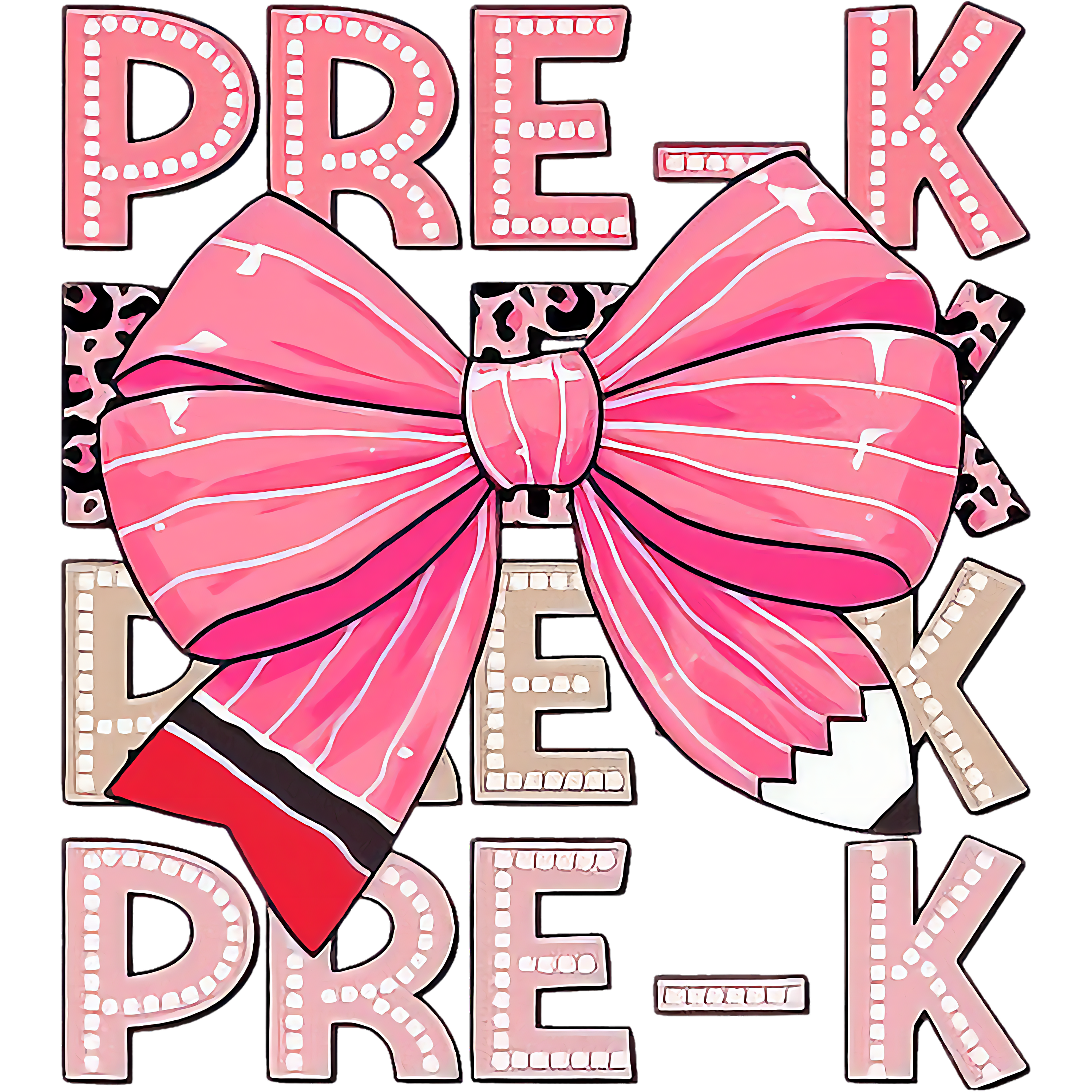 PRE-K PINK PENCIL BOW
