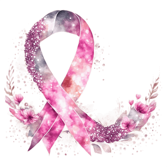 FLORAL PINK BREAST CANCER AWARENESS RIBBON