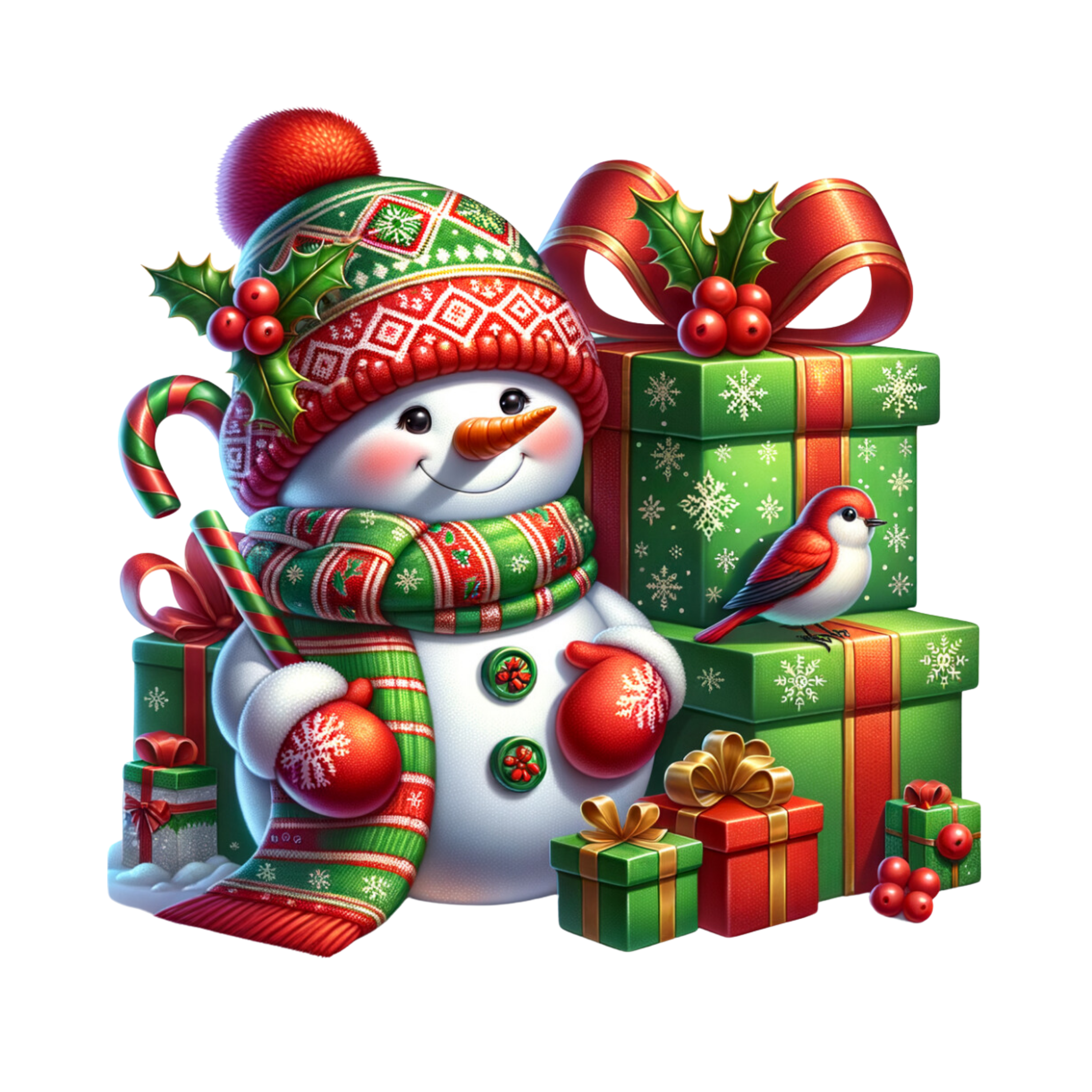 SNOWMAN AND PRESENTS