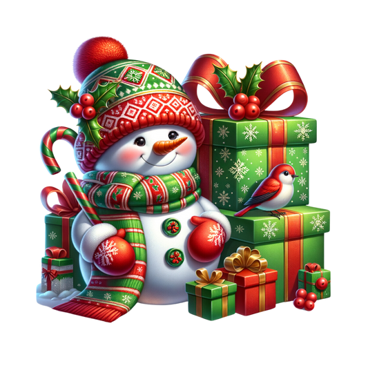 SNOWMAN AND PRESENTS