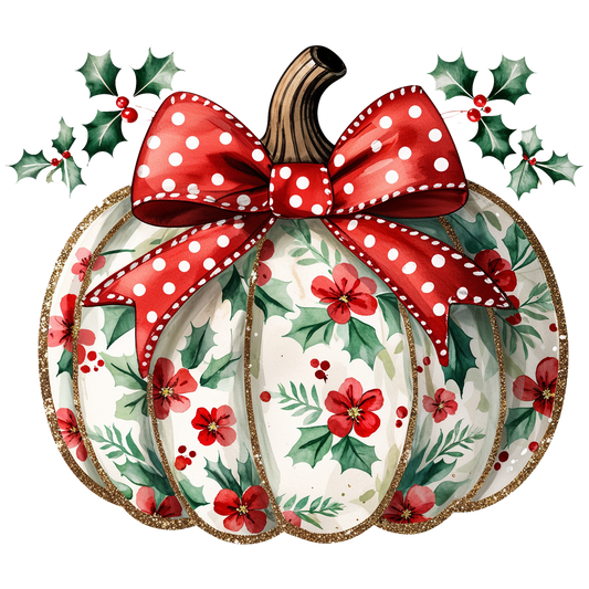 FLORAL CHRISTMAS PUMPKIN