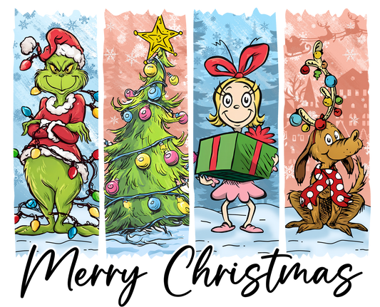 4 PANEL GRINCH MERRY CHRISTMAS