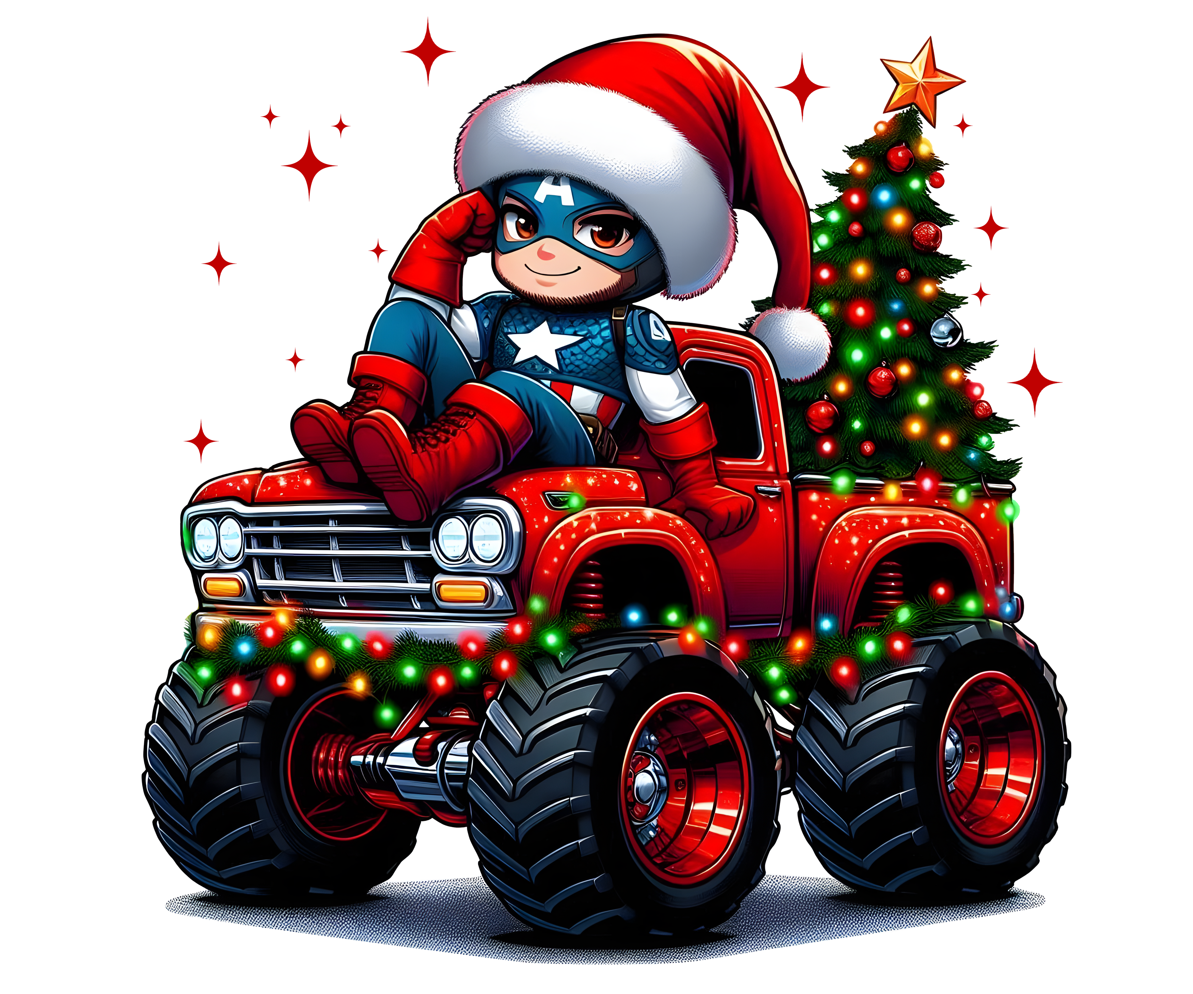 CHRISTMAS CARTOON CAPTAIN AMERICA