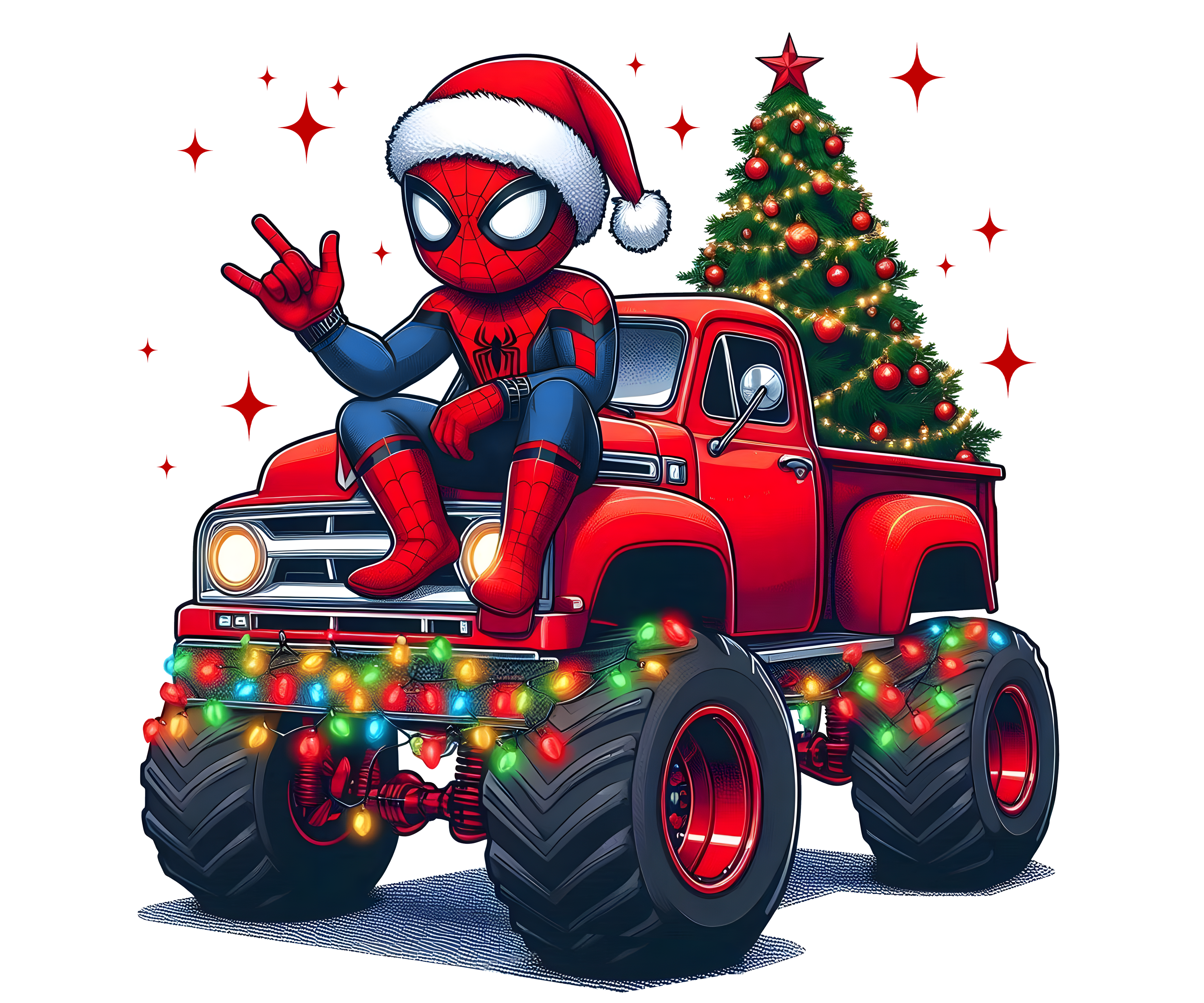 CHRISTMAS SPIDERMAN MONSTER TRUCK
