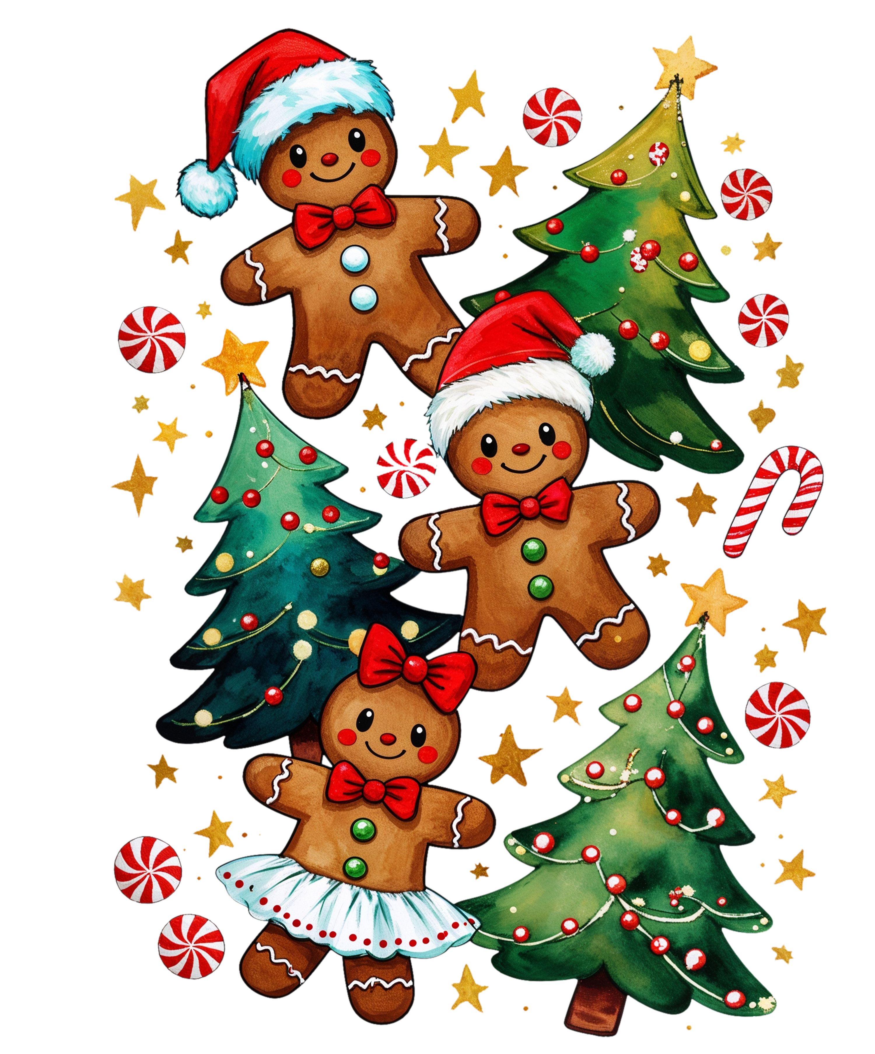 GINGERBREAD MEN AND CHRISTMAS TREES