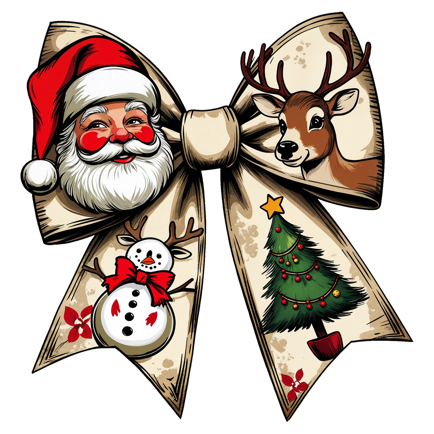 BEIGE SANTA BOW