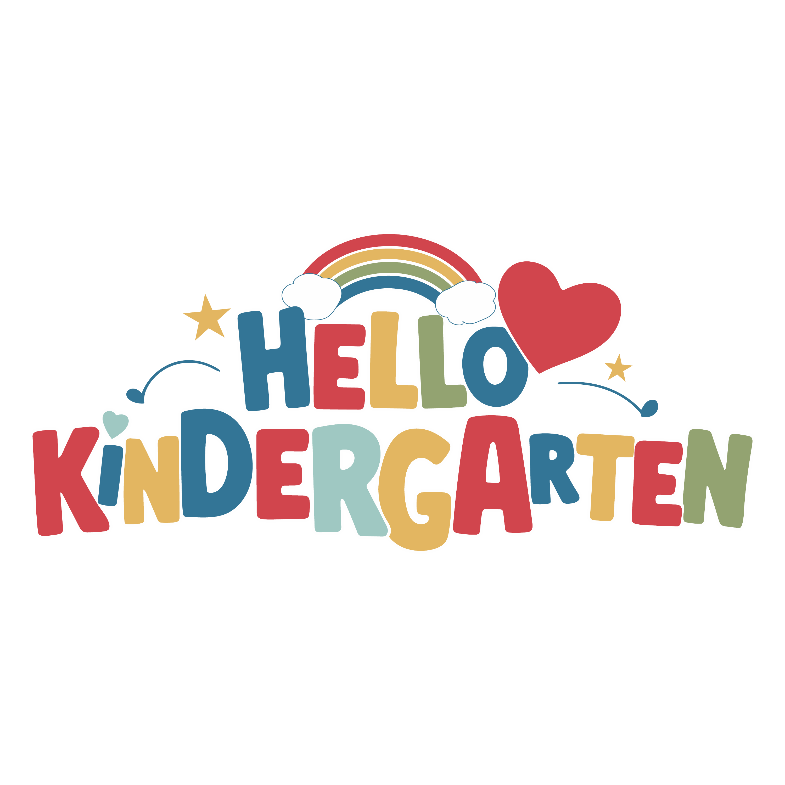 HELLO KINDERGARTEN RAINBOW