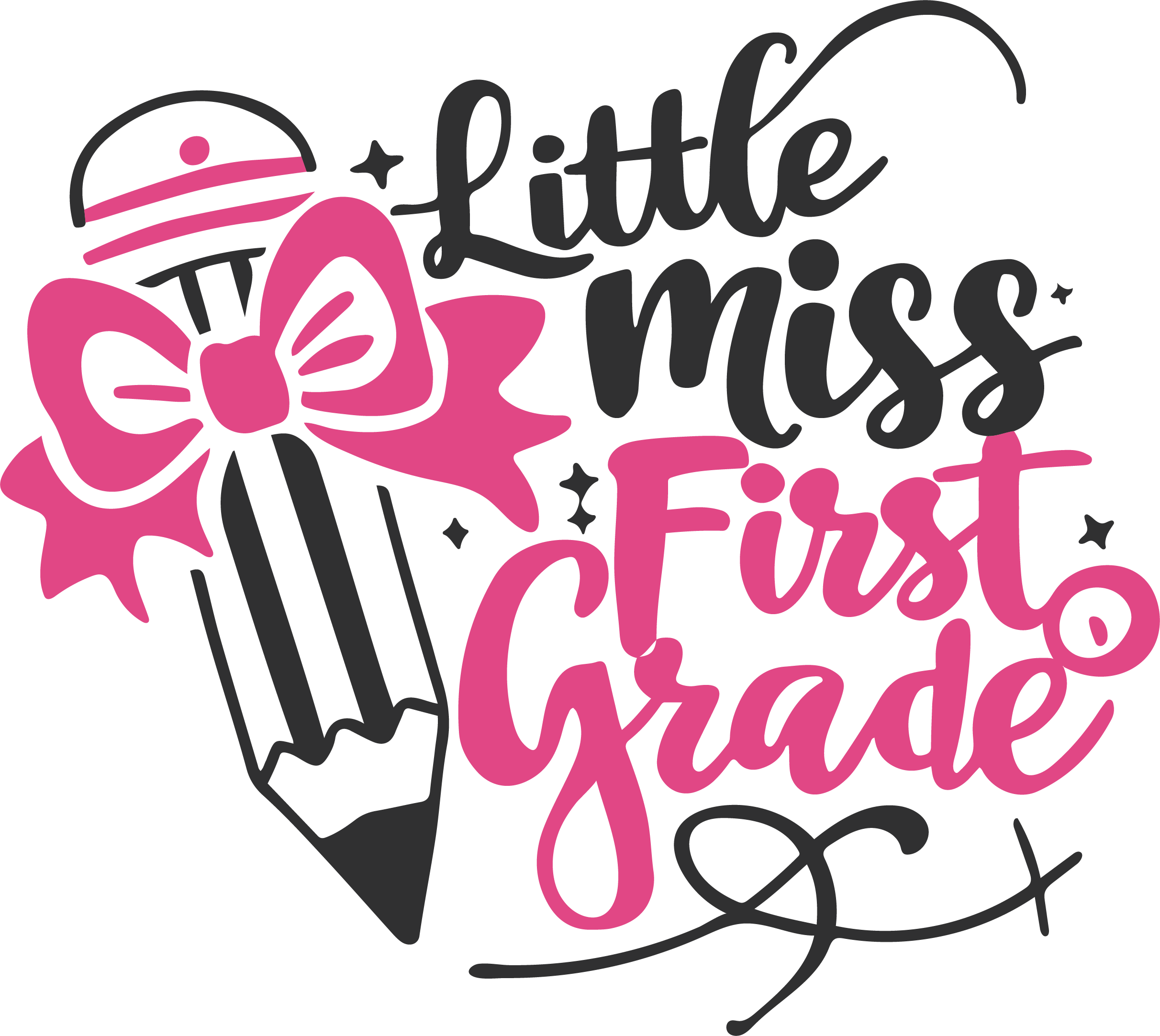 LITTLE MISS FIRST GRADE PINK AND BLACK