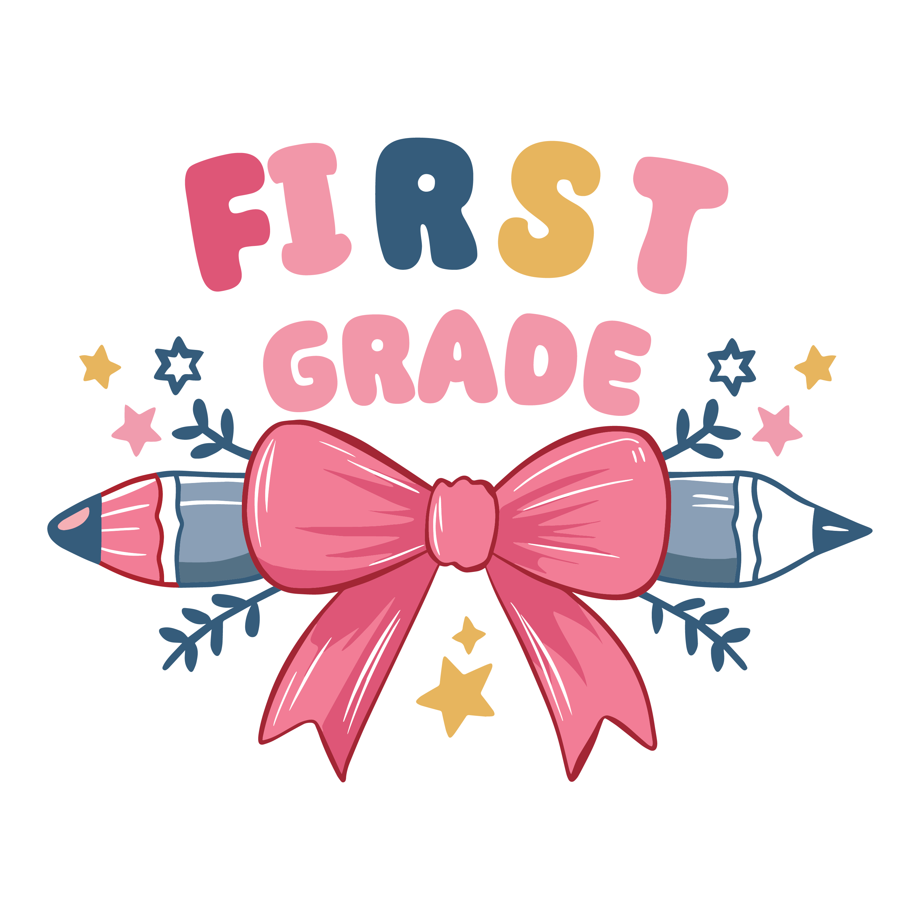 FIRST GRADE BOW AND STARS