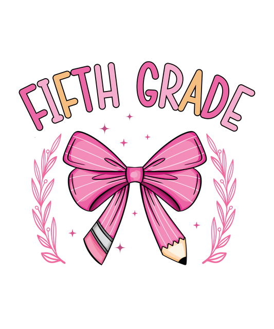FIFTH GRADE PINK PENCIL BOW