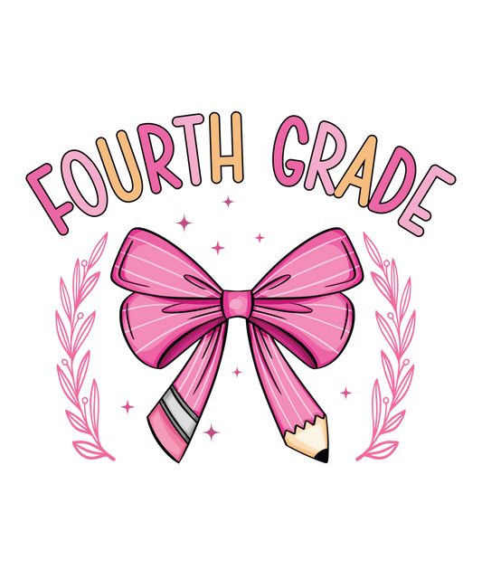 FOURTH GRADE PINK PENCIL BOW