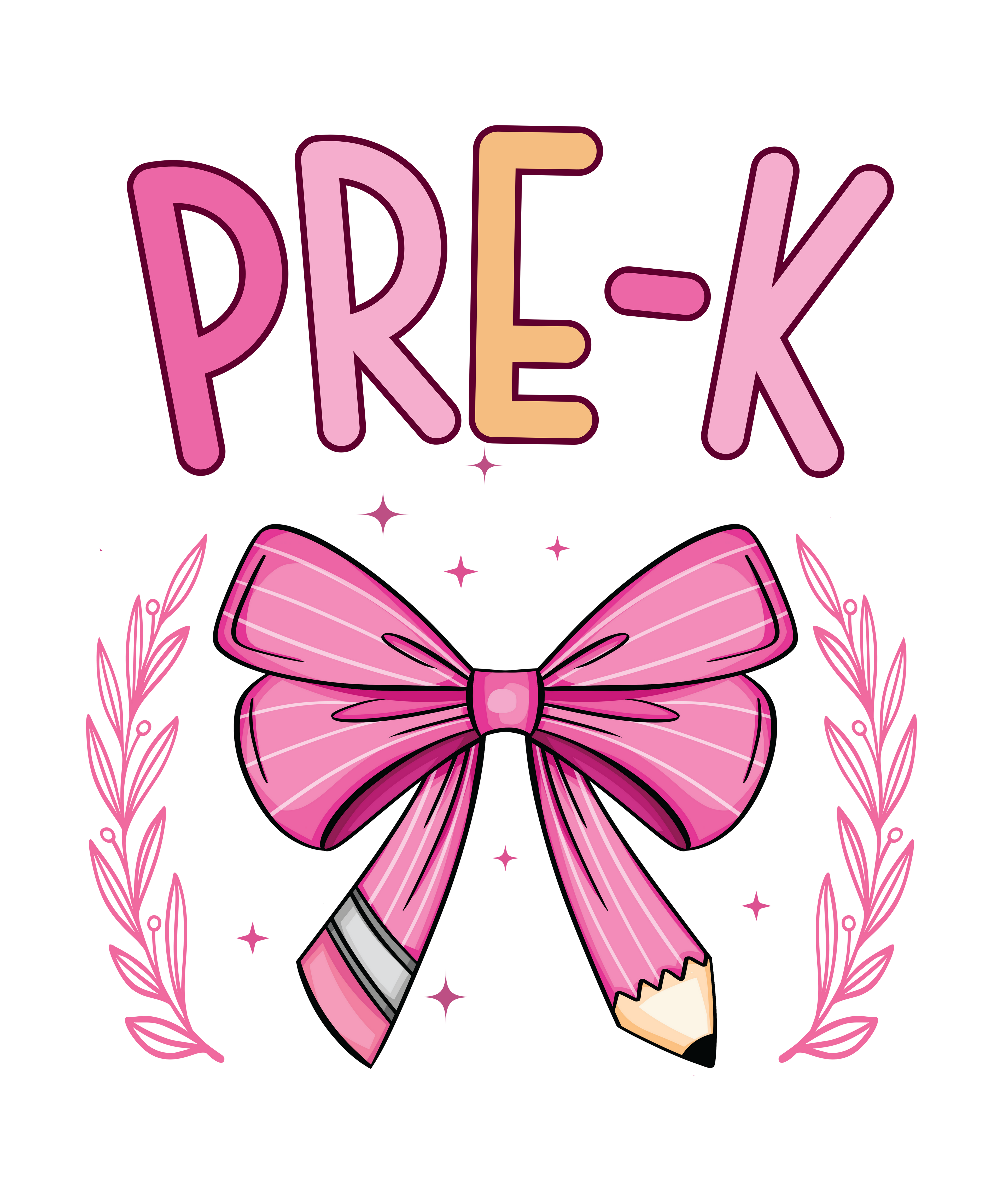 PRE-K PINK PENCIL BOW