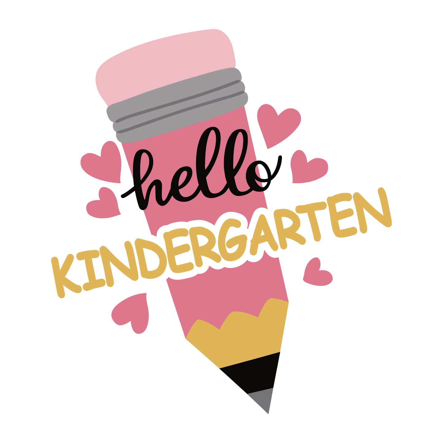 HELLO KINDERGARTEN PINK PENCIL