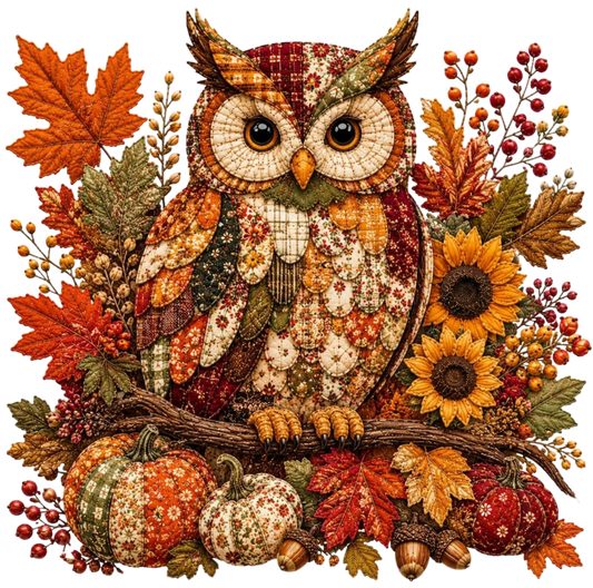 PATCHWORK AUTUMN OWL