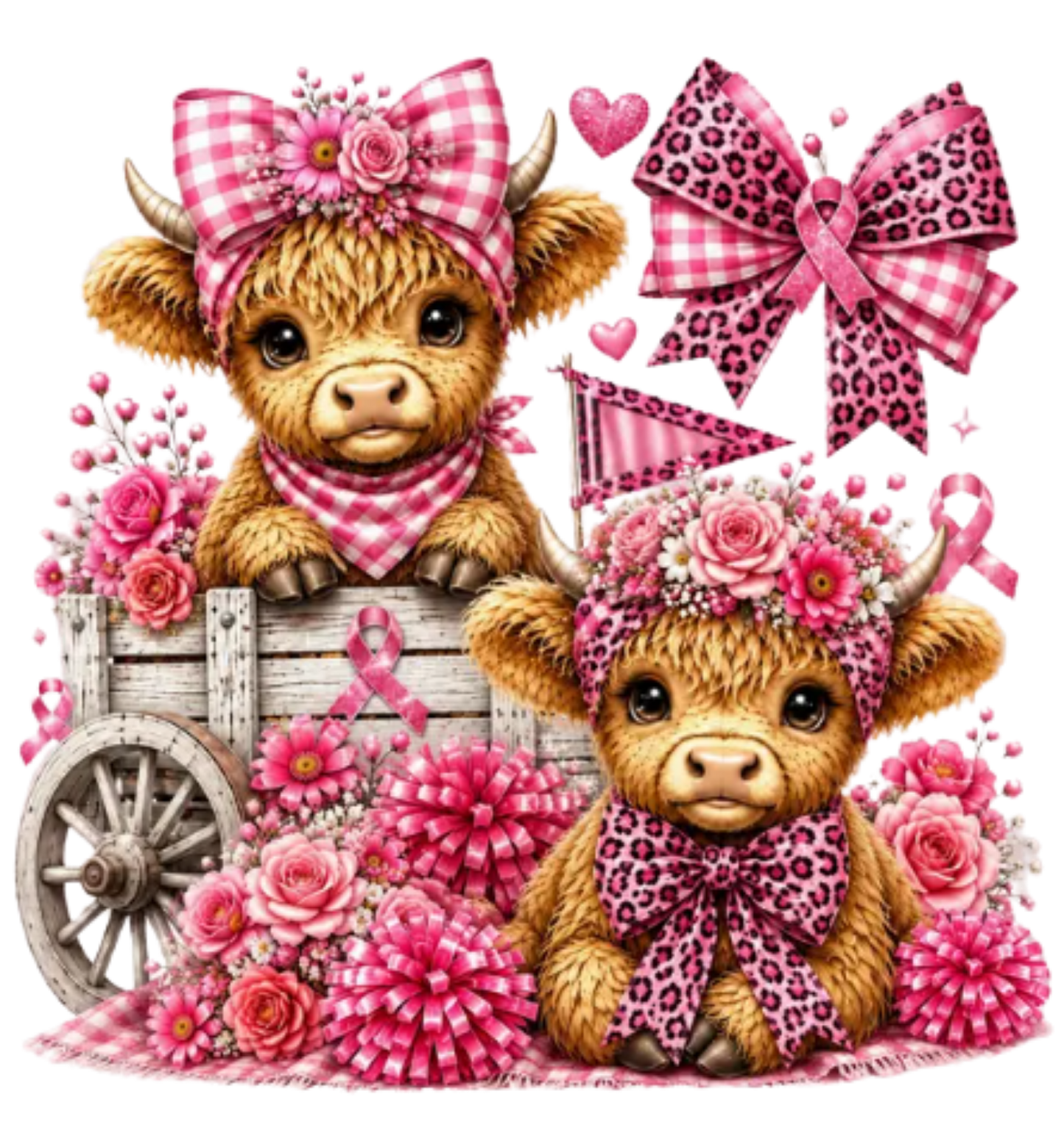 PINK HIGHLAND COWS