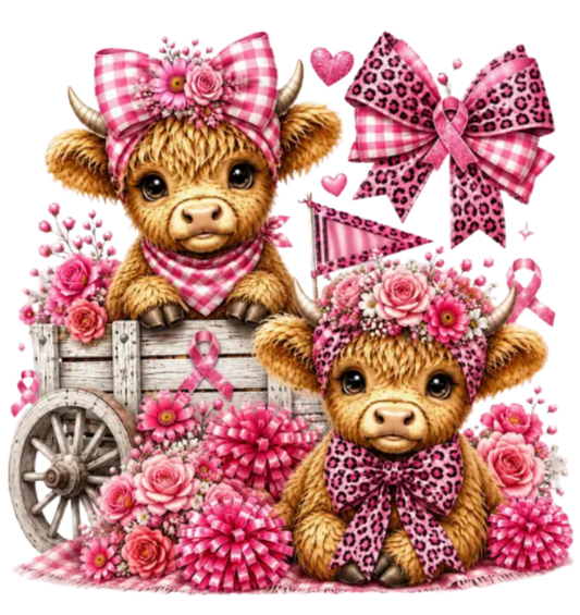 PINK HIGHLAND COWS