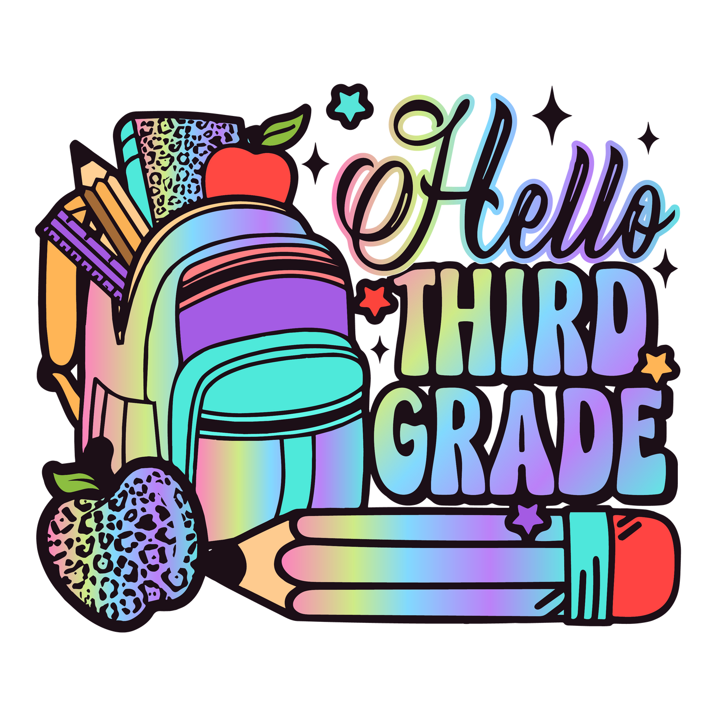 HELLO THIRD GRADE RAINBOW