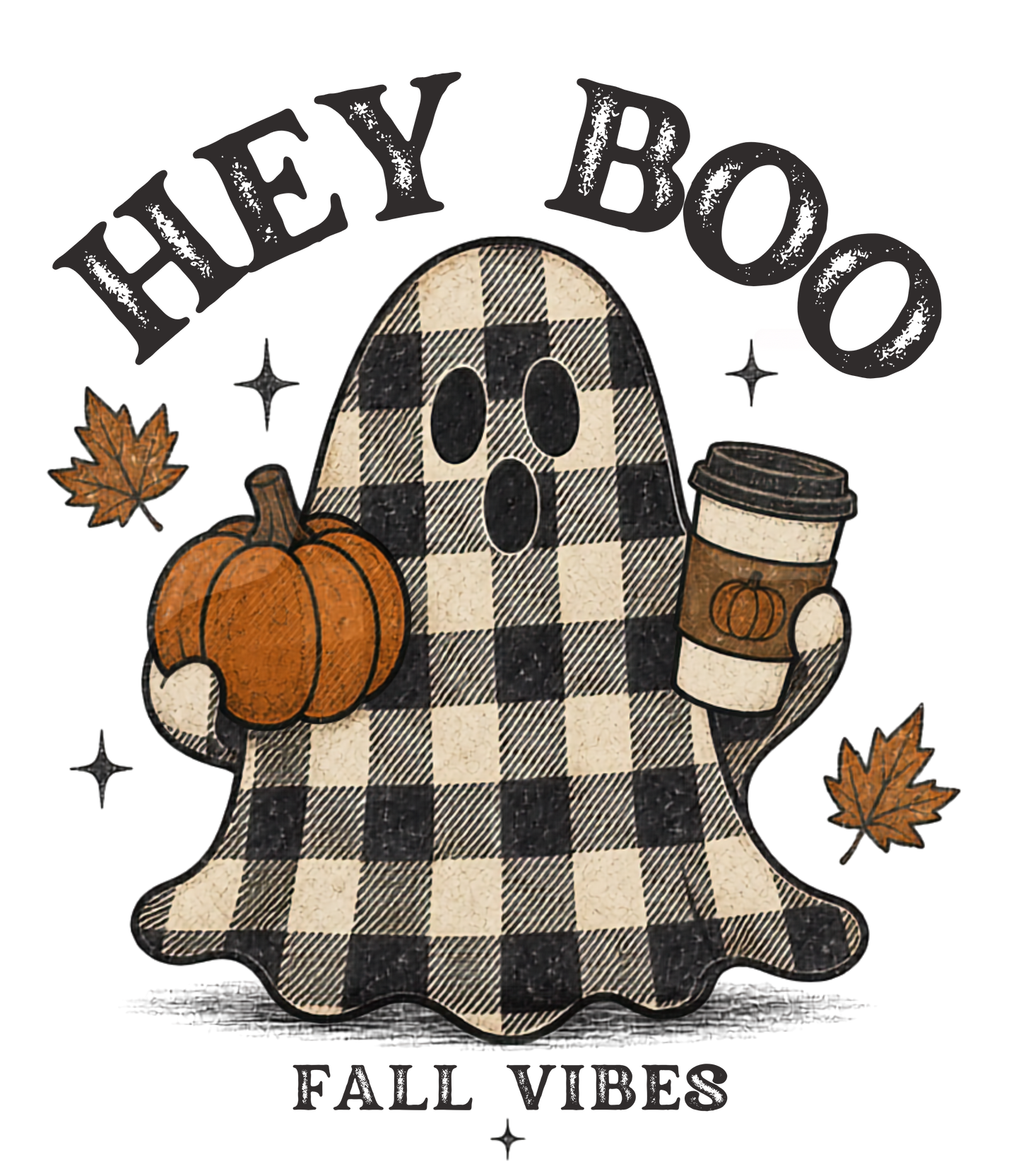 HEY BOO PLAID GHOST