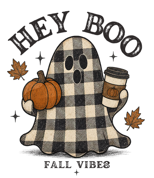 HEY BOO PLAID GHOST