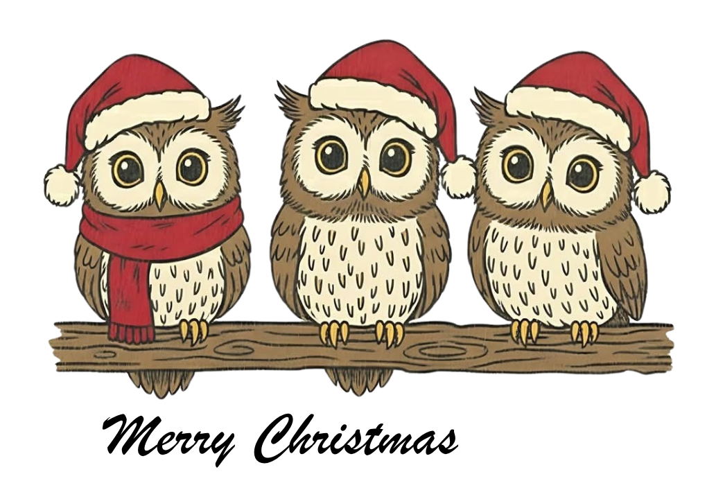 MERRY CHRISTMAS OWLS